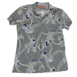 Tori Richard fish tropical Hawaiian button front‎ leisure shirt, medium